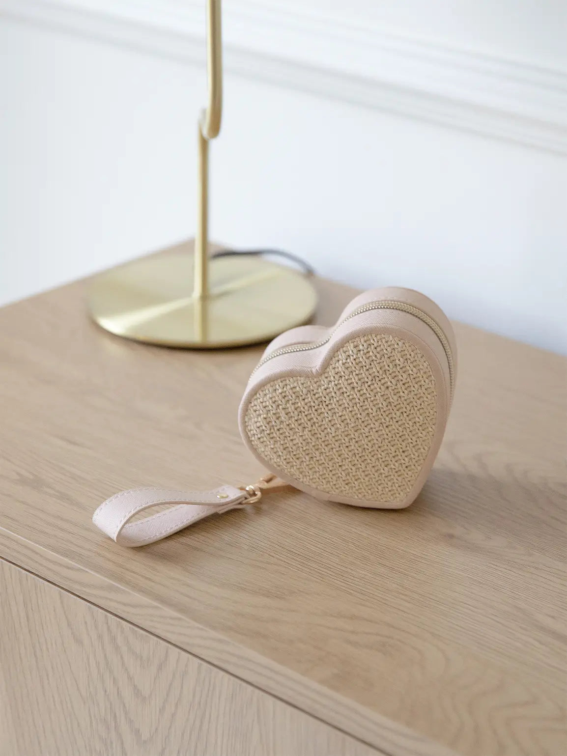 Stackers Blush Raffia Heart Jewellery Box