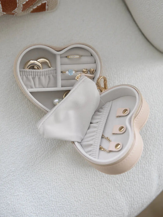 Stackers Blush Raffia Heart Jewellery Box