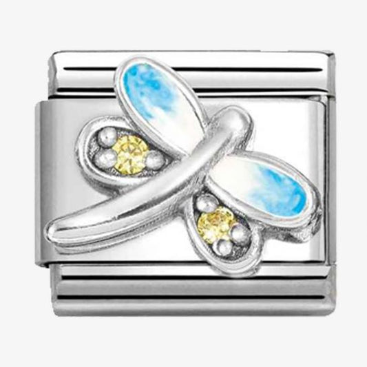 Nomination Classic Dragonfly Light Blue & Yellow Cubic Zirconia 330321/10