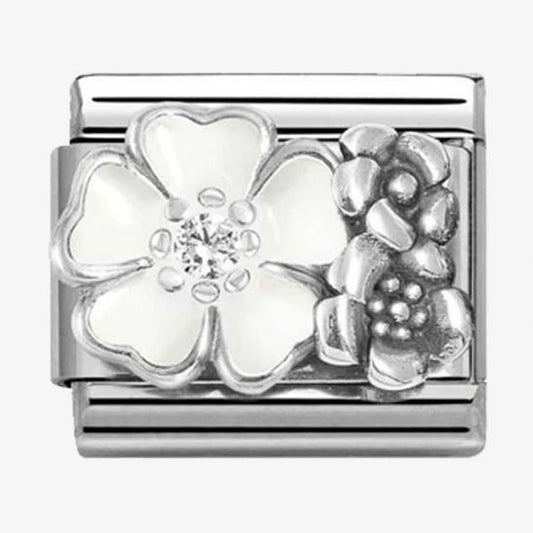 Nomination Classic White Flower With Oxidised Flowers 330325/01