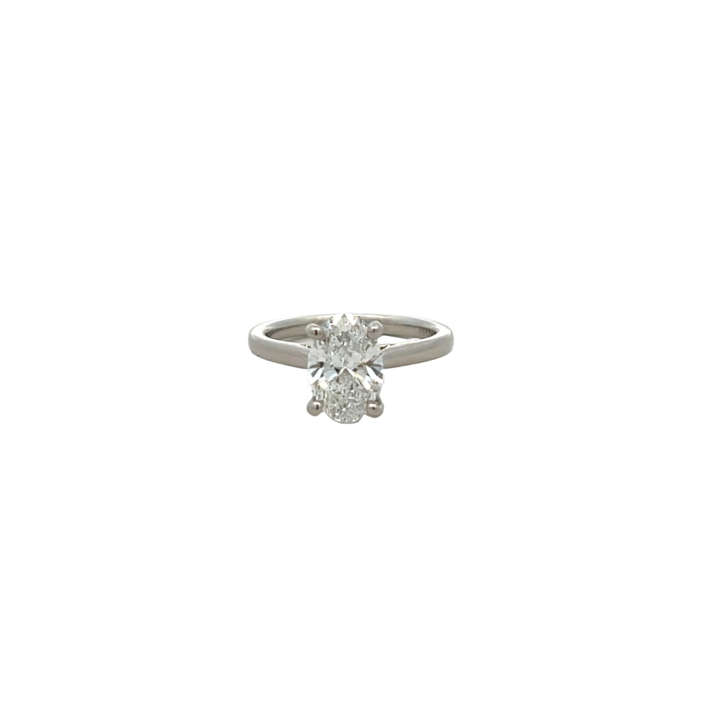 Platinum 1.79ct Laboratory Grown Oval Diamond Ring Size M