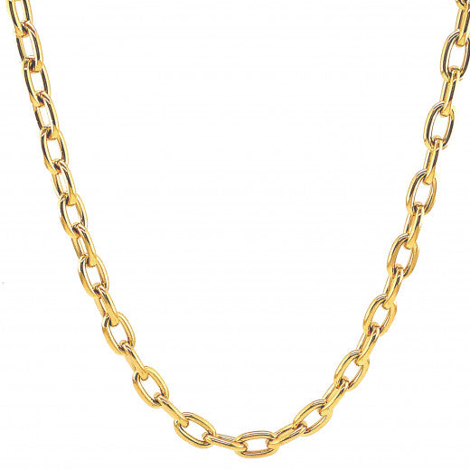 18" Solid 9ct Yellow Gold Oval Link Chain