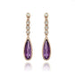 9ct Rose Gold Amethyst And Diamond Drop Earrings