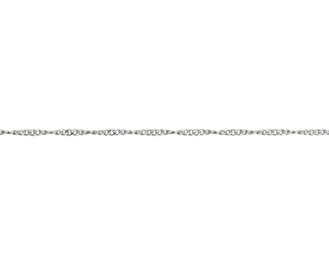 9ct White Gold Twisted Curb Necklace 16"