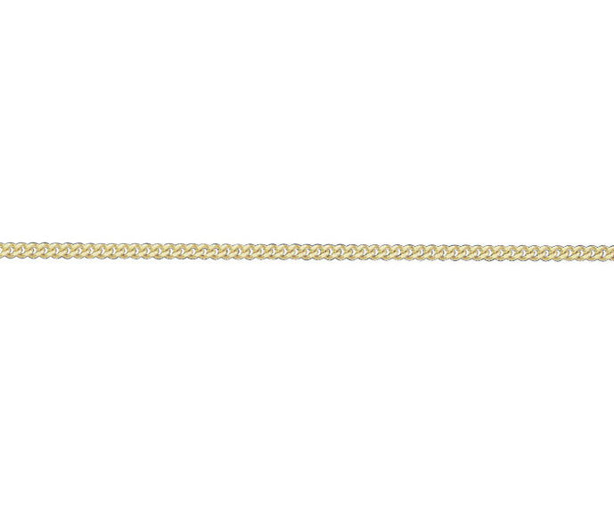 9ct Yellow Gold Fine Flat Curb Chain 16"