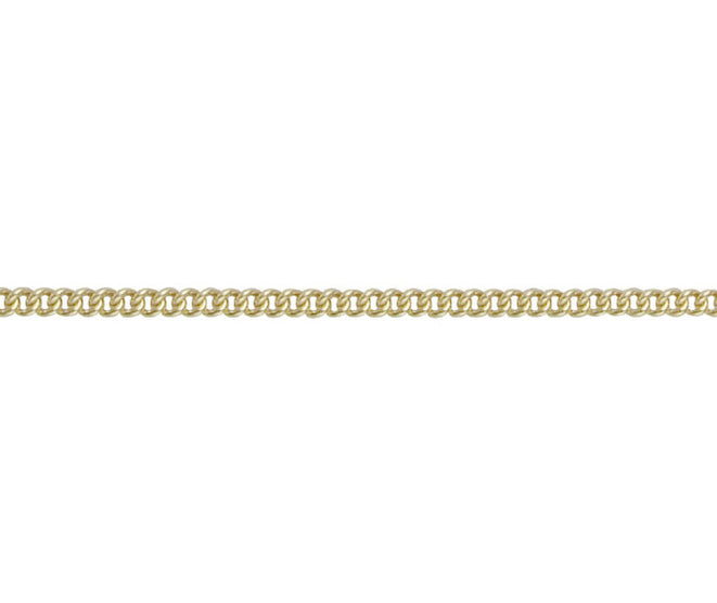 9ct Yellow Gold Round Curb Chain 18"