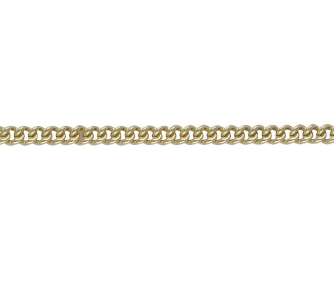 9ct Yellow Gold Round Curb Chain 18"