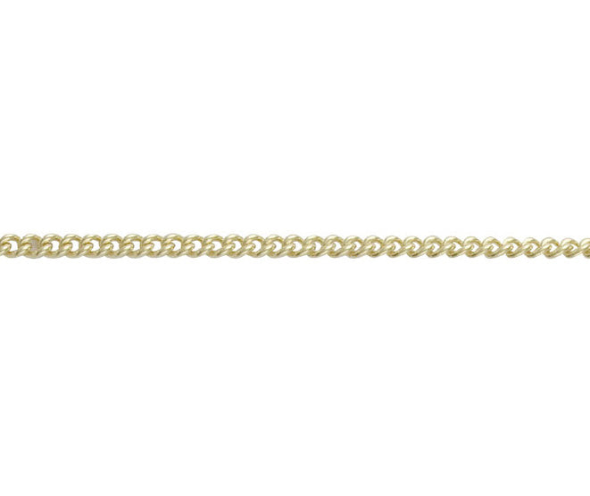 9ct Yellow Gold Solid Round Curb Chain 18"