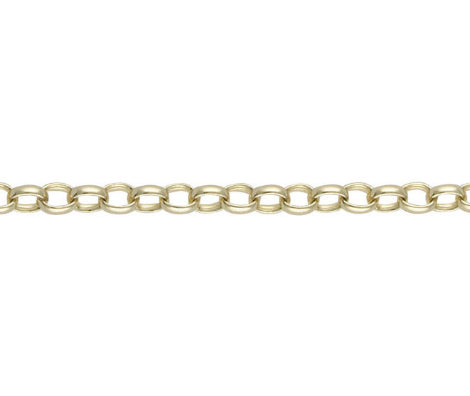 9ct Yellow Gold Oval Solid Belcher Chain 20"