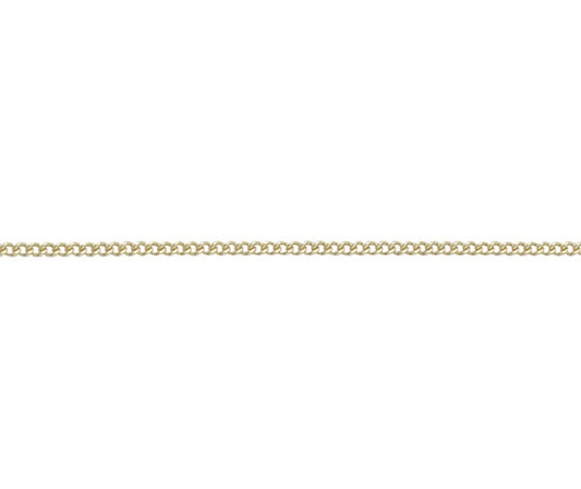 9ct Yellow Gold Solid Curb 16-18" Adjustable Chain