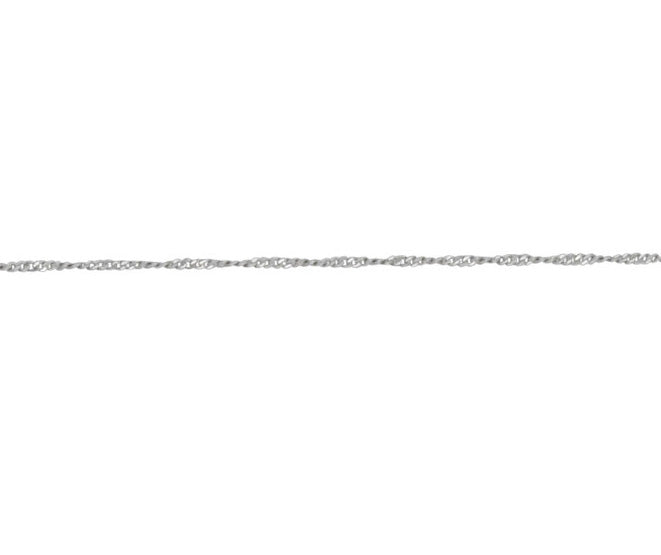 18ct White Gold Twist Curb Chain 16"
