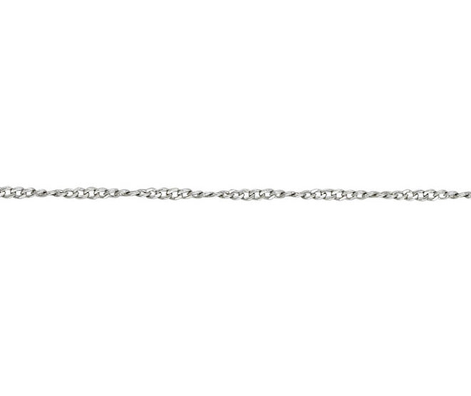 18ct White Gold Twist Curb Chain 18"