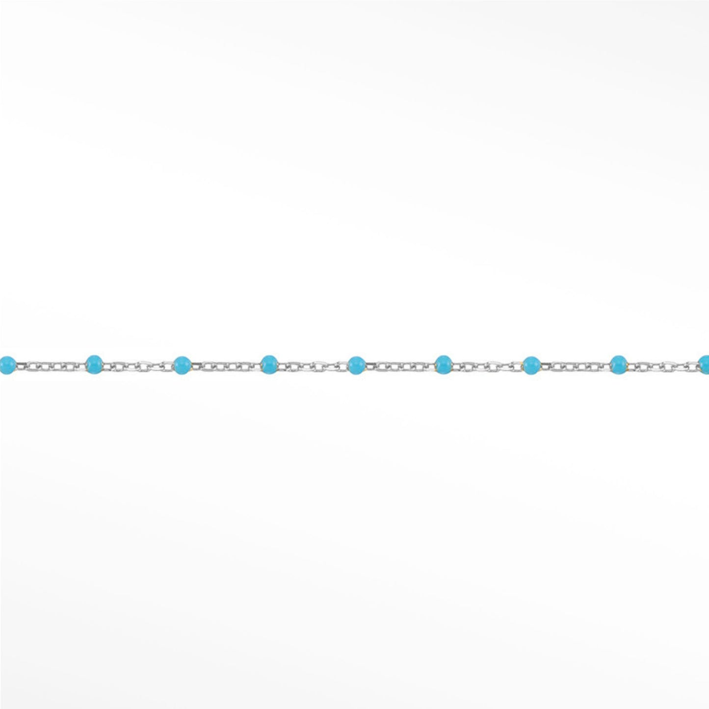 Sterling Silver Turquoise Beads Permanent Bracelet