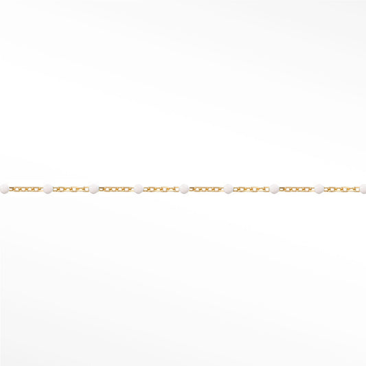 14ct Gold Filled White Enamel Bead Permanent Bracelet