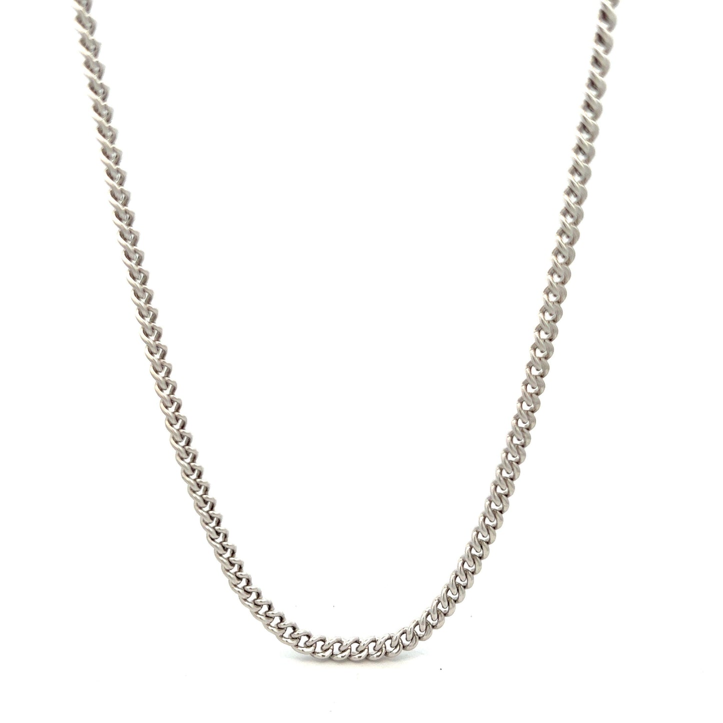 9ct White Gold Curb Chain 18"