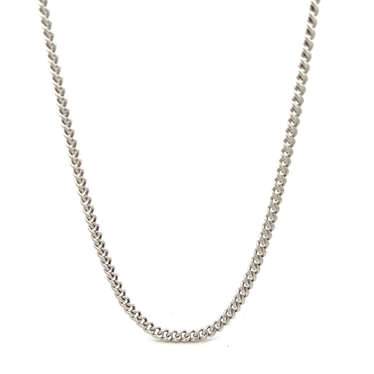 9ct White Gold Curb Chain 18"