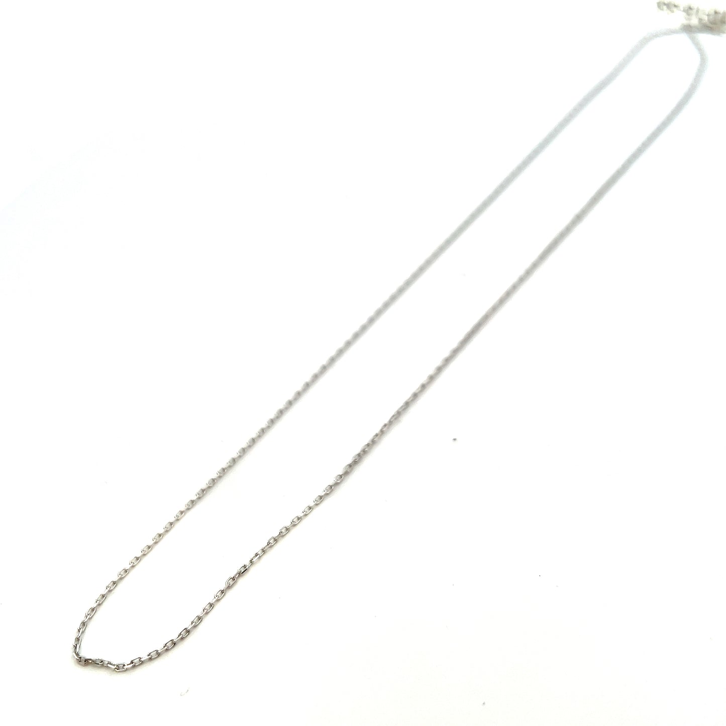 16" 9ct White Gold Diamond Cut Trace Chain