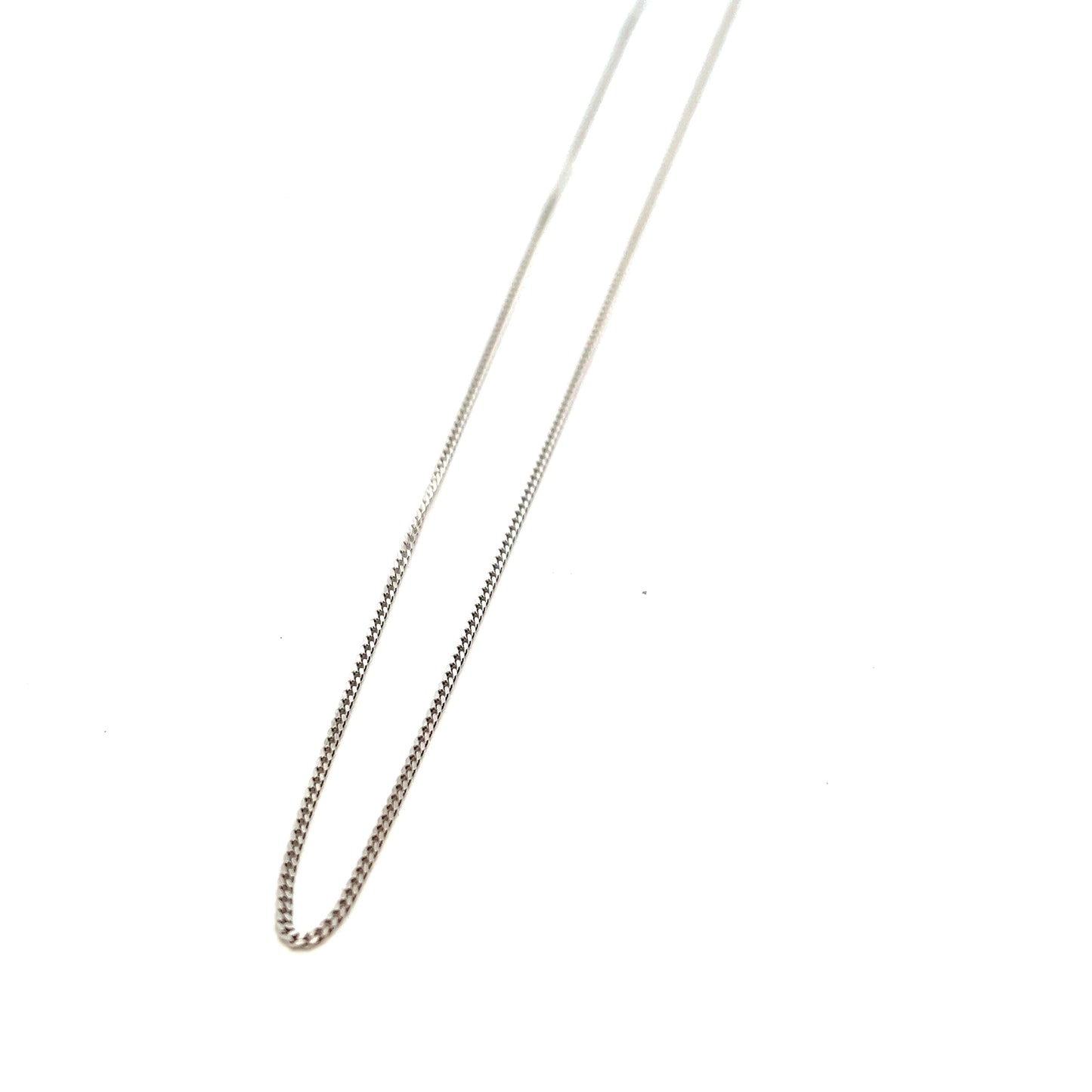 18" 9ct White Gold Flat Curb Chain