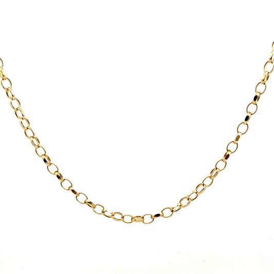 9ct Yellow Gold 20" Oval Diamond Cut Belcher Chain