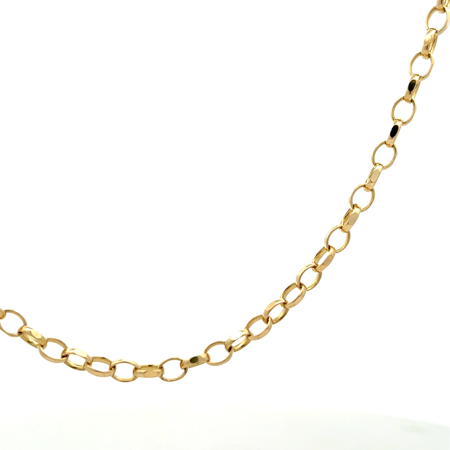 9ct Yellow Gold 20" Oval Diamond Cut Belcher Chain