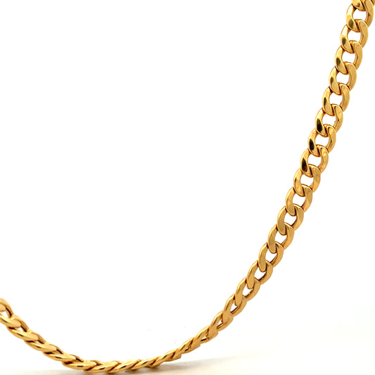 9ct Yellow Gold Semi Hollow 20" Curb Chain