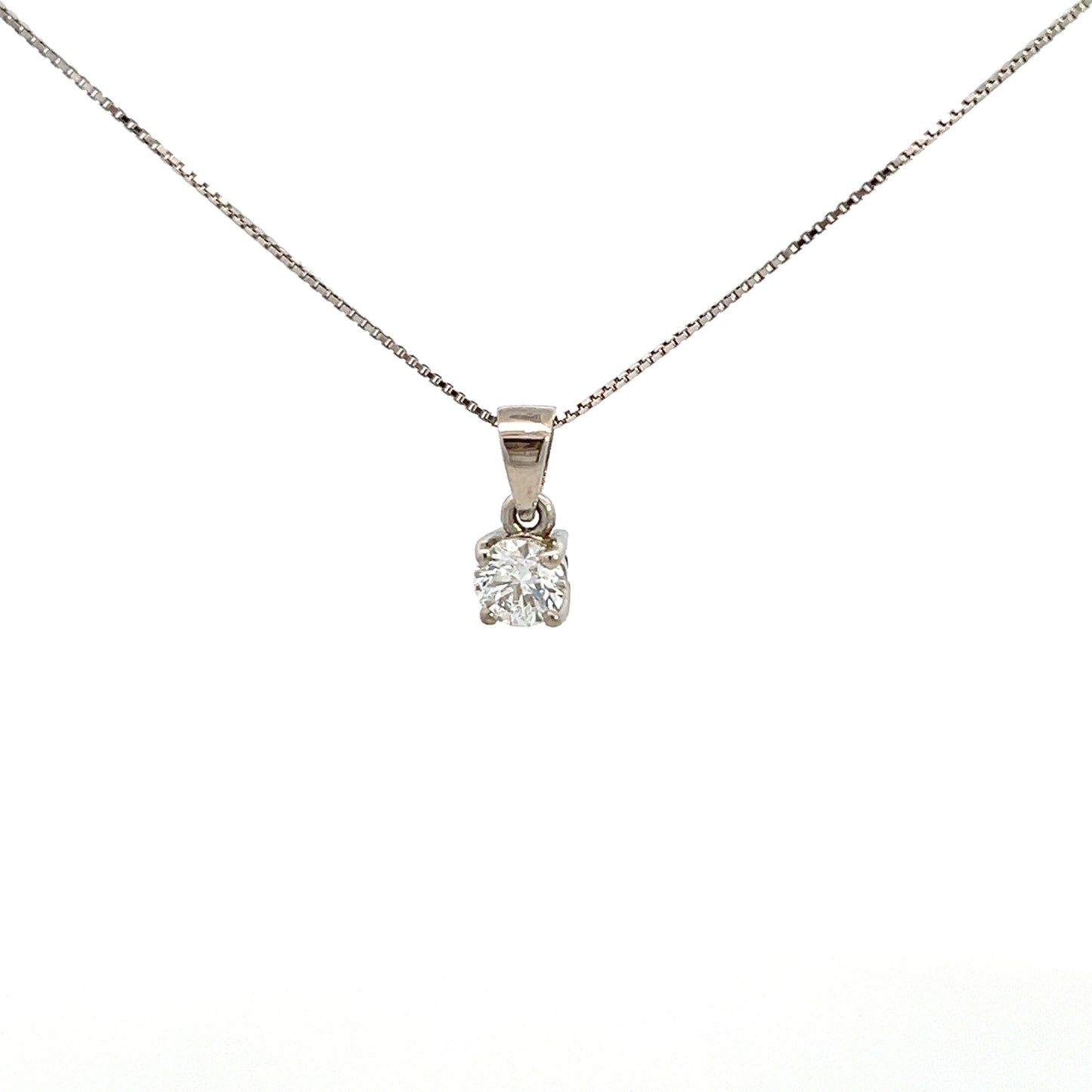 18ct White Gold 0.54ct Laboratory Grown Brilliant Cut Diamond Pendant