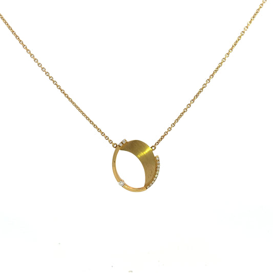 14ct Yellow Gold Oval Diamond Necklace