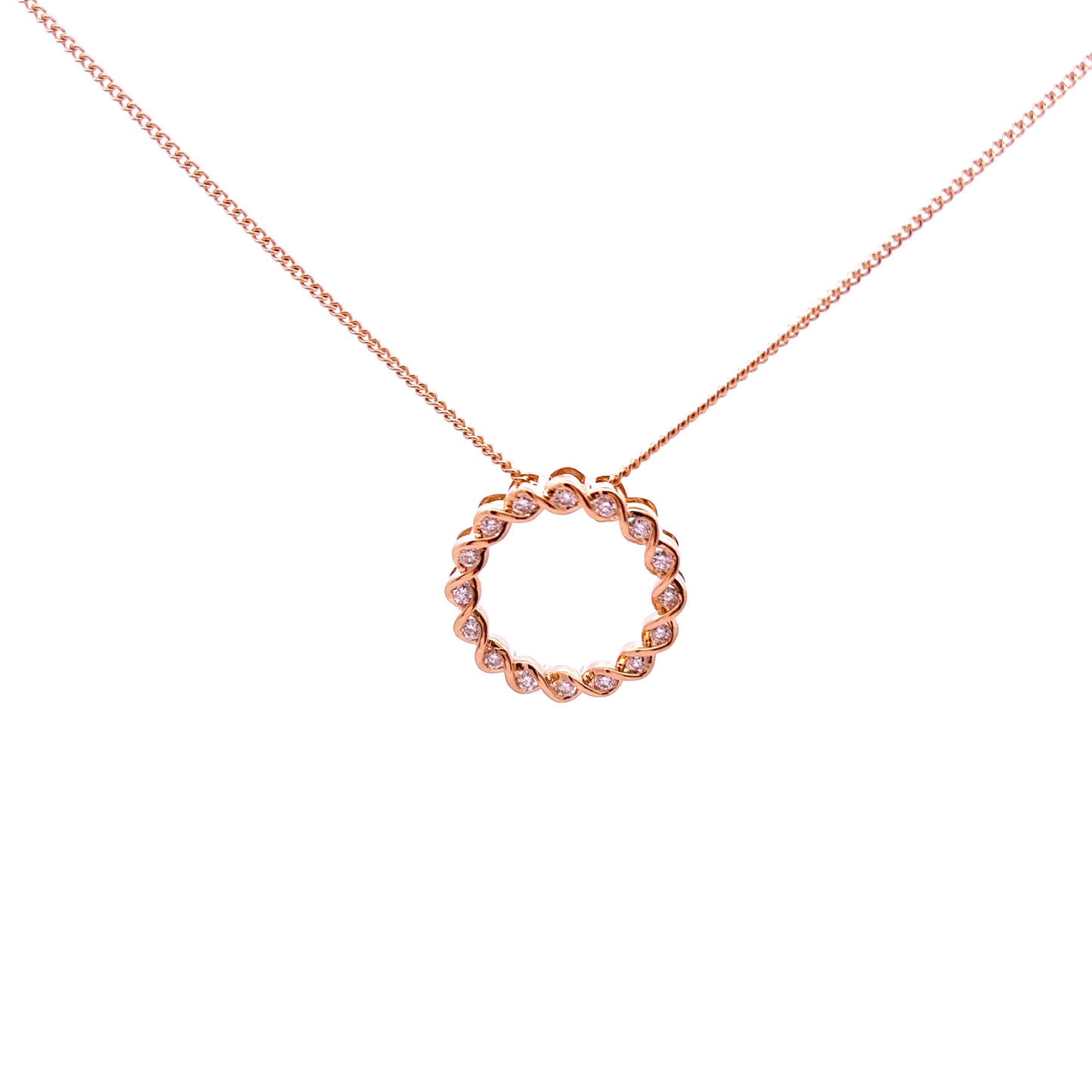 18ct Yellow Gold Diamond Circle Pendant