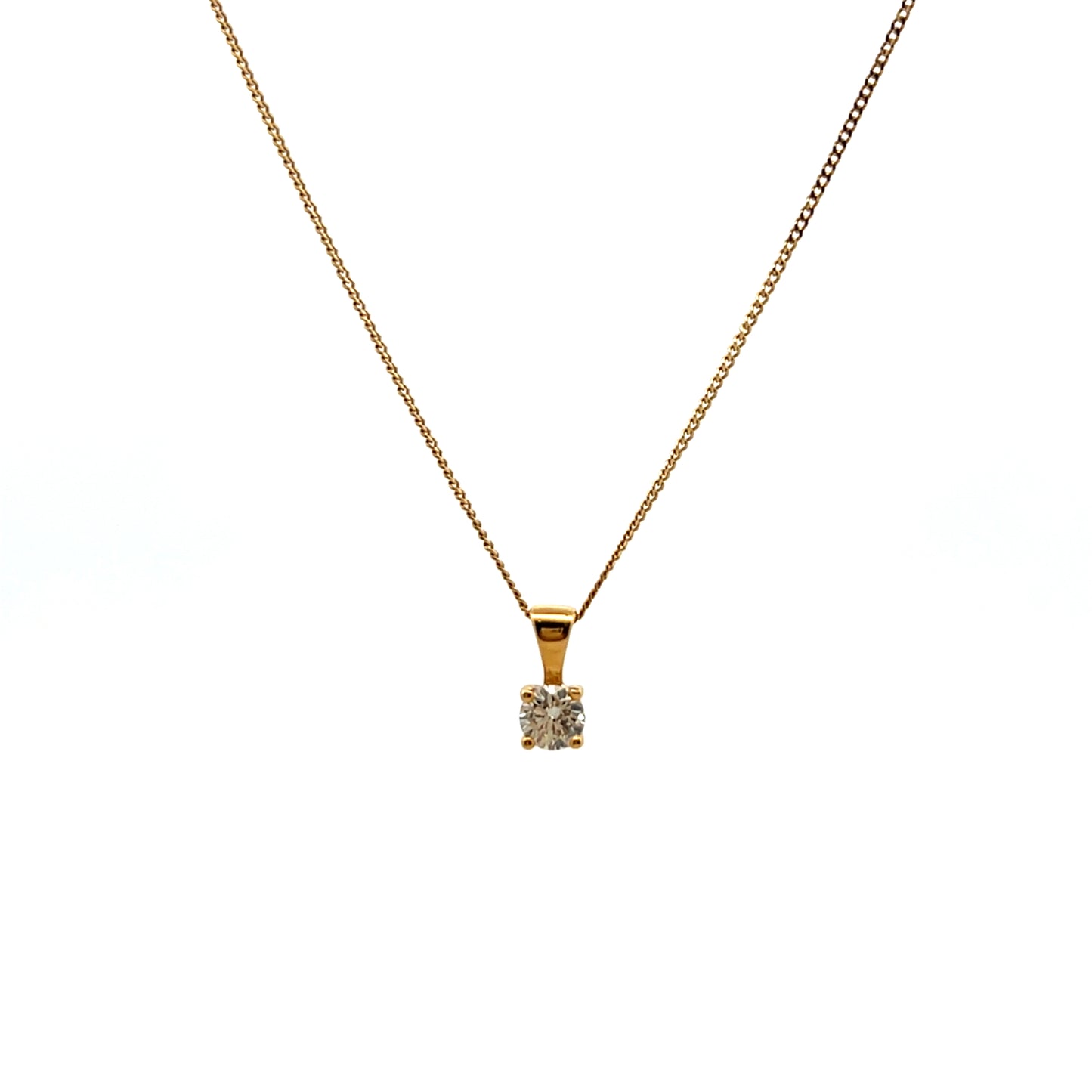 18ct Yellow Gold Brilliant Cut 0.25ct Diamond Necklace