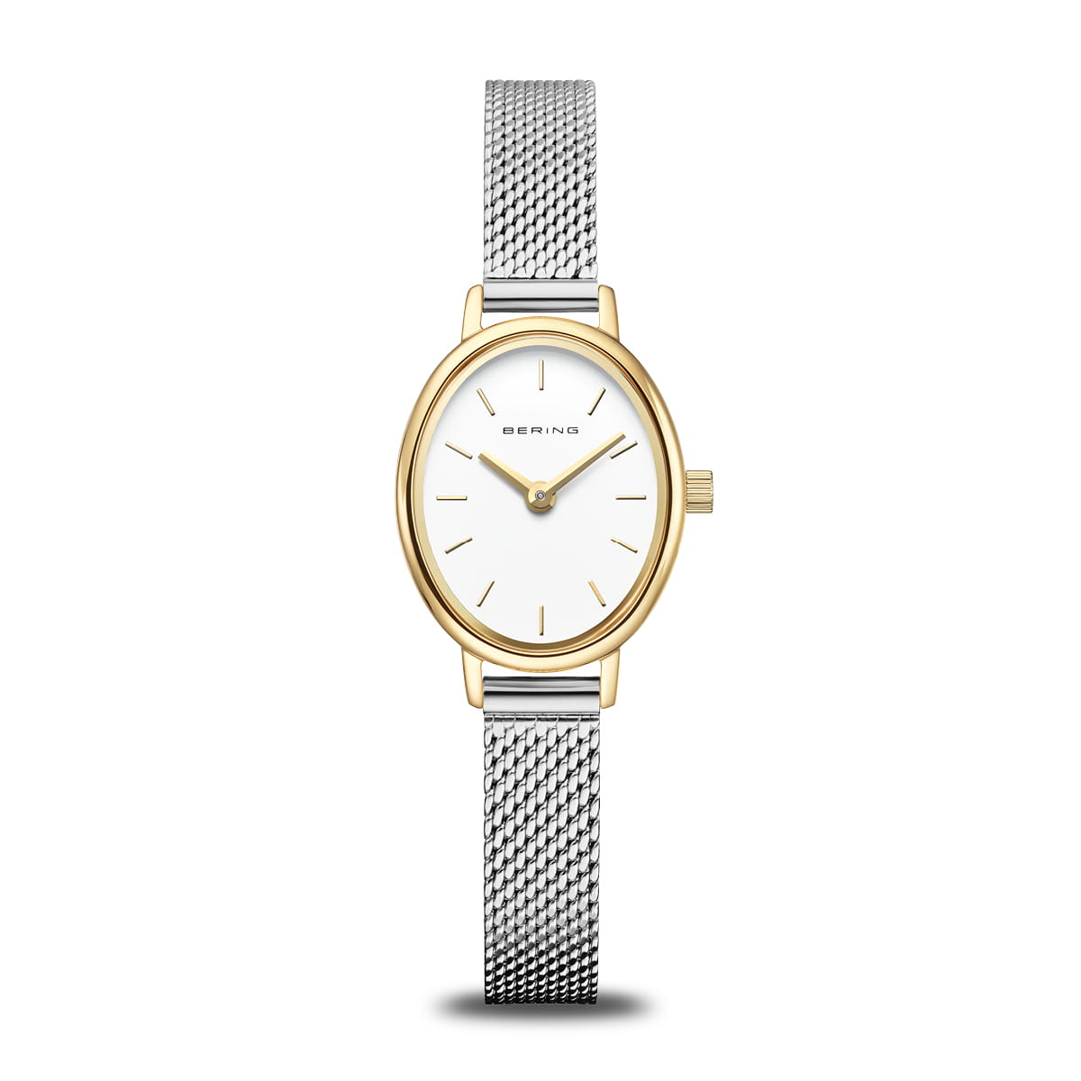 Bering Oval White Dial Two Colour Mesh Bracelet 11020-010