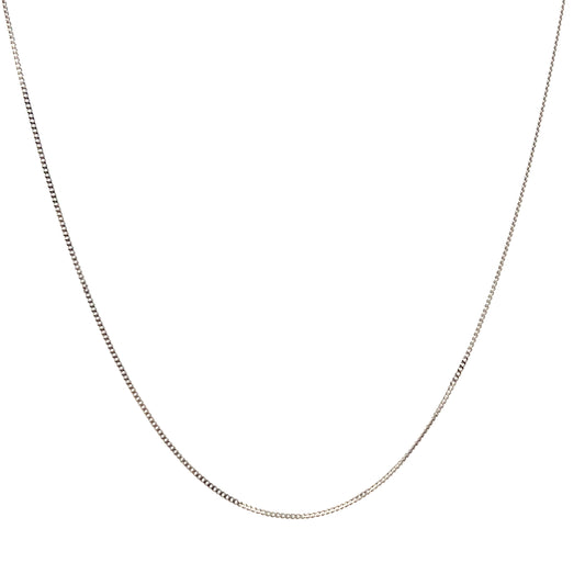 9ct White Gold 16-18" Adjustable Curb Chain