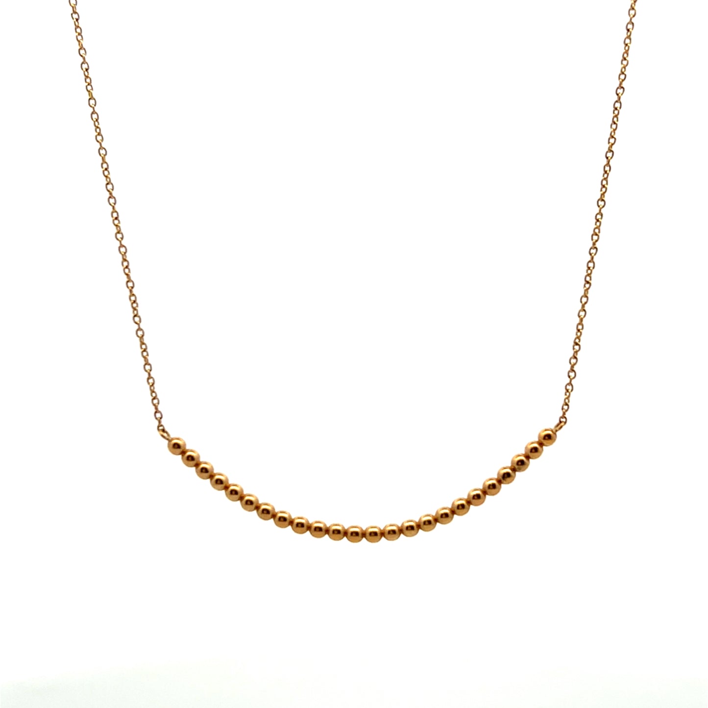 9ct Yellow Gold Beaded Centre Trace Chain Necklace