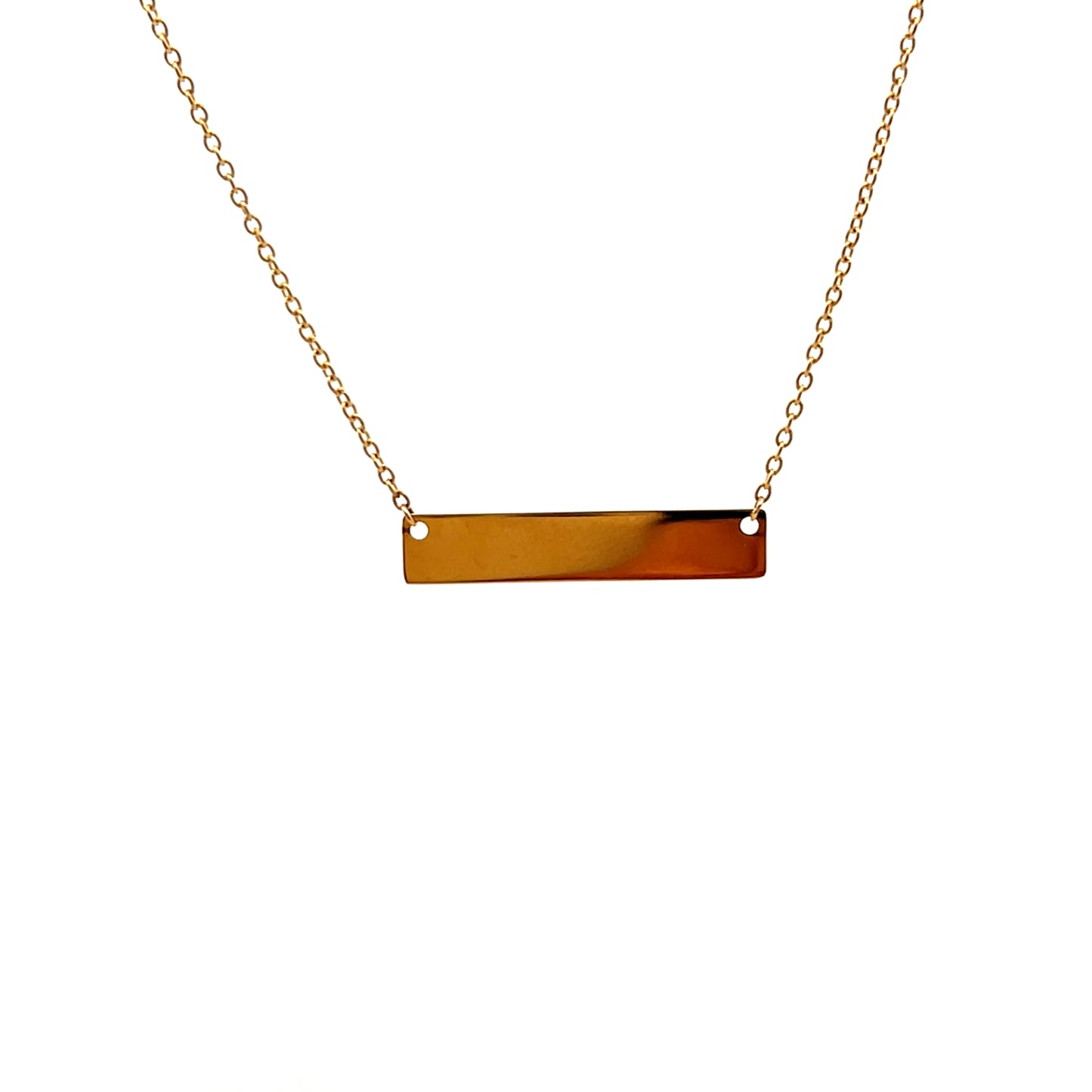 9ct Yellow Gold Engravable Bar Necklace