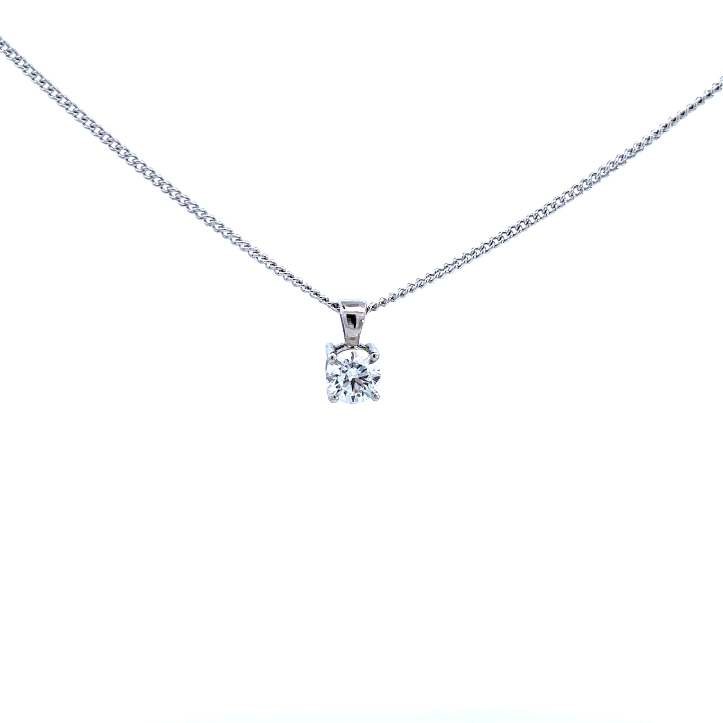 18ct White Gold 0.52ct Laboratory Grown Brilliant Cut Diamond Pendant