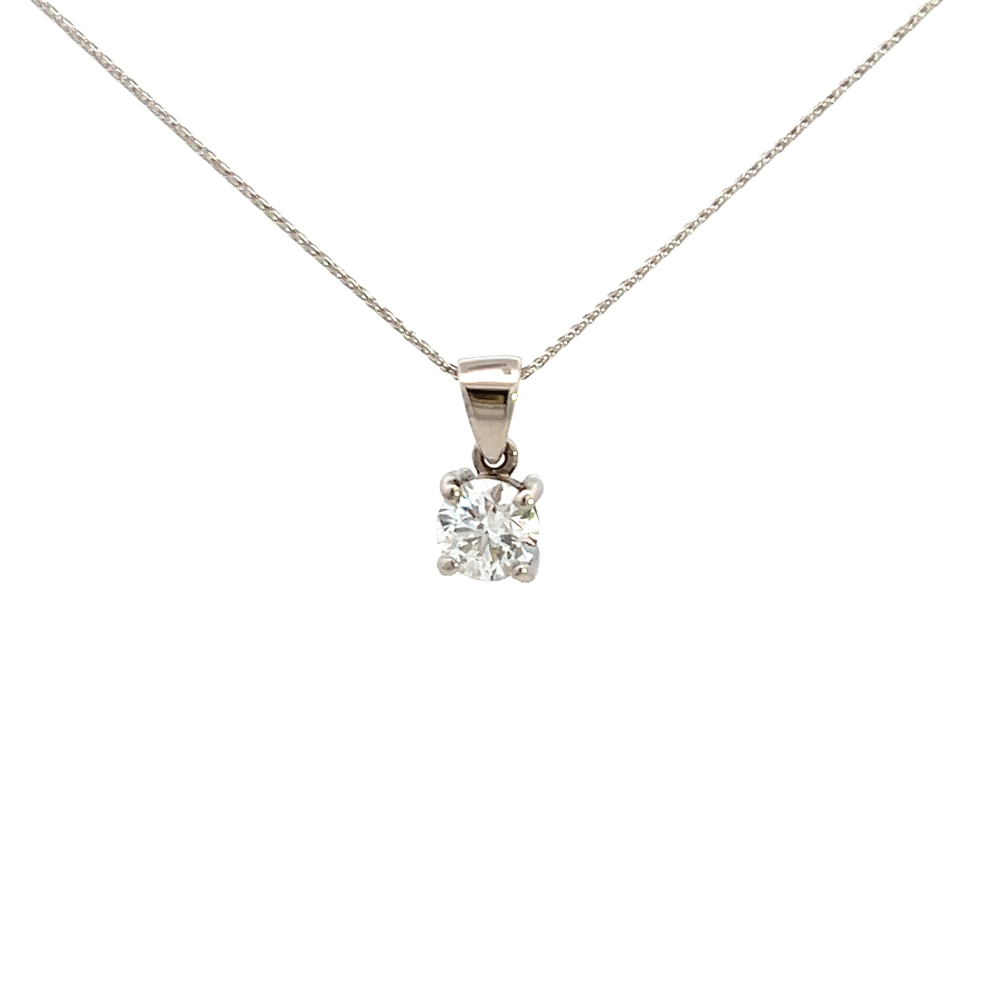 18ct White Gold Laboratory Grown 1.01ct Brilliant Cut Pendant