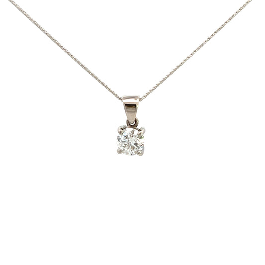18ct White Gold Laboratory Grown 1.01ct Brilliant Cut Pendant