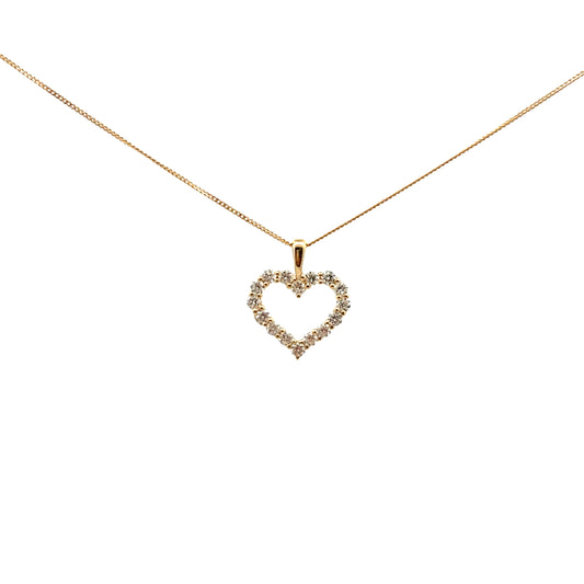 9ct Yellow Gold Laboratory Grown Diamond Heart Necklace