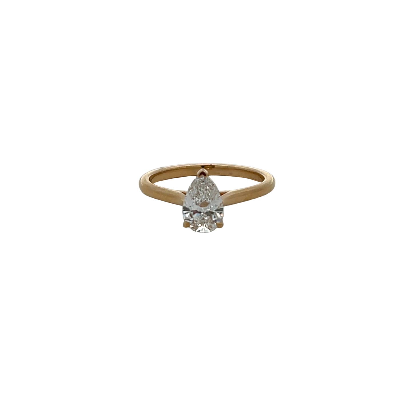 18ct Yellow Gold Laboratory Grown Diamond Pear Cut 1.00ct Ring Size M