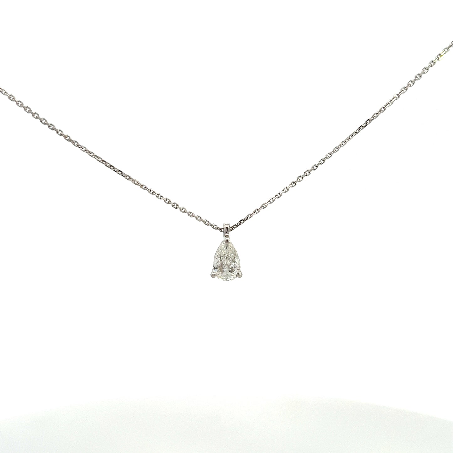 18ct White Gold 0.50ct Pear Cut Diamond Necklace