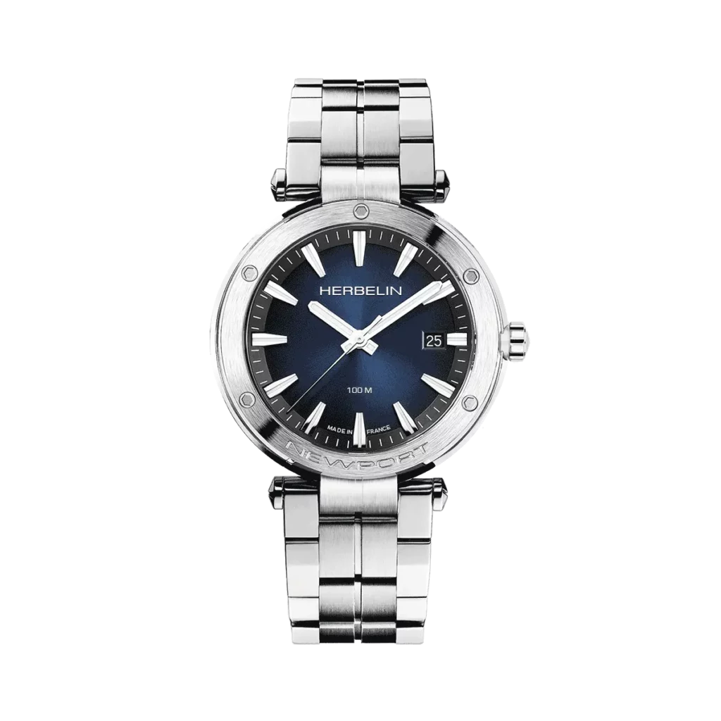 Herbelin Newport Blue Dial Quartz 100M Steel Bracelet Watch 12288B15 Judith Hart Jewellers