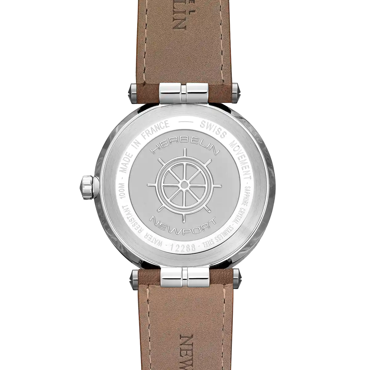 Herbelin Newport Quartz 100m Brown Dial and Brown Strap Watch 12288A27MA