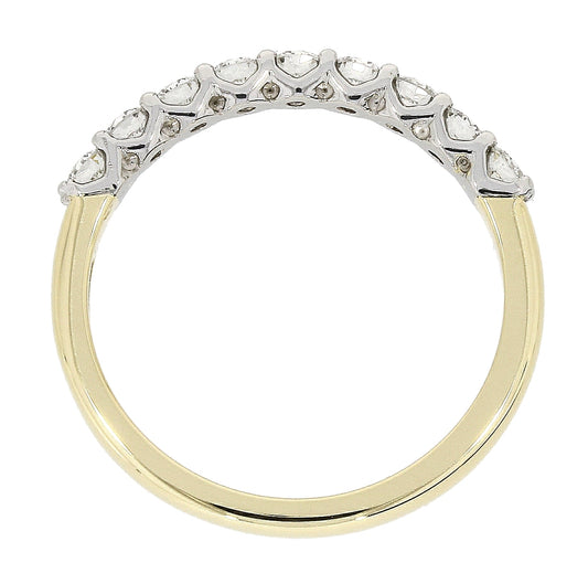 18ct Yellow Gold Nine Brilliant Cut Diamond Eternity Ring