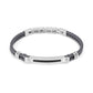 Nomination Manvision Bracelet in Grey Synthetic Leather with Black Cubic Zirconia 133002/007