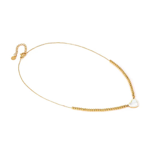 Nomination Emosfere Yellow Gold Plated White Mother of Pearl Heart Necklace 134216/036