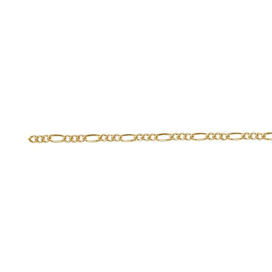 Yellow Gold Filled Figaro 1.5mm Permanent Bracelet 21cm