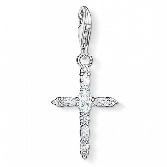 Thomas Sabo Sterling Silver Cubic Zirconia Cross Charm 1484-051-14