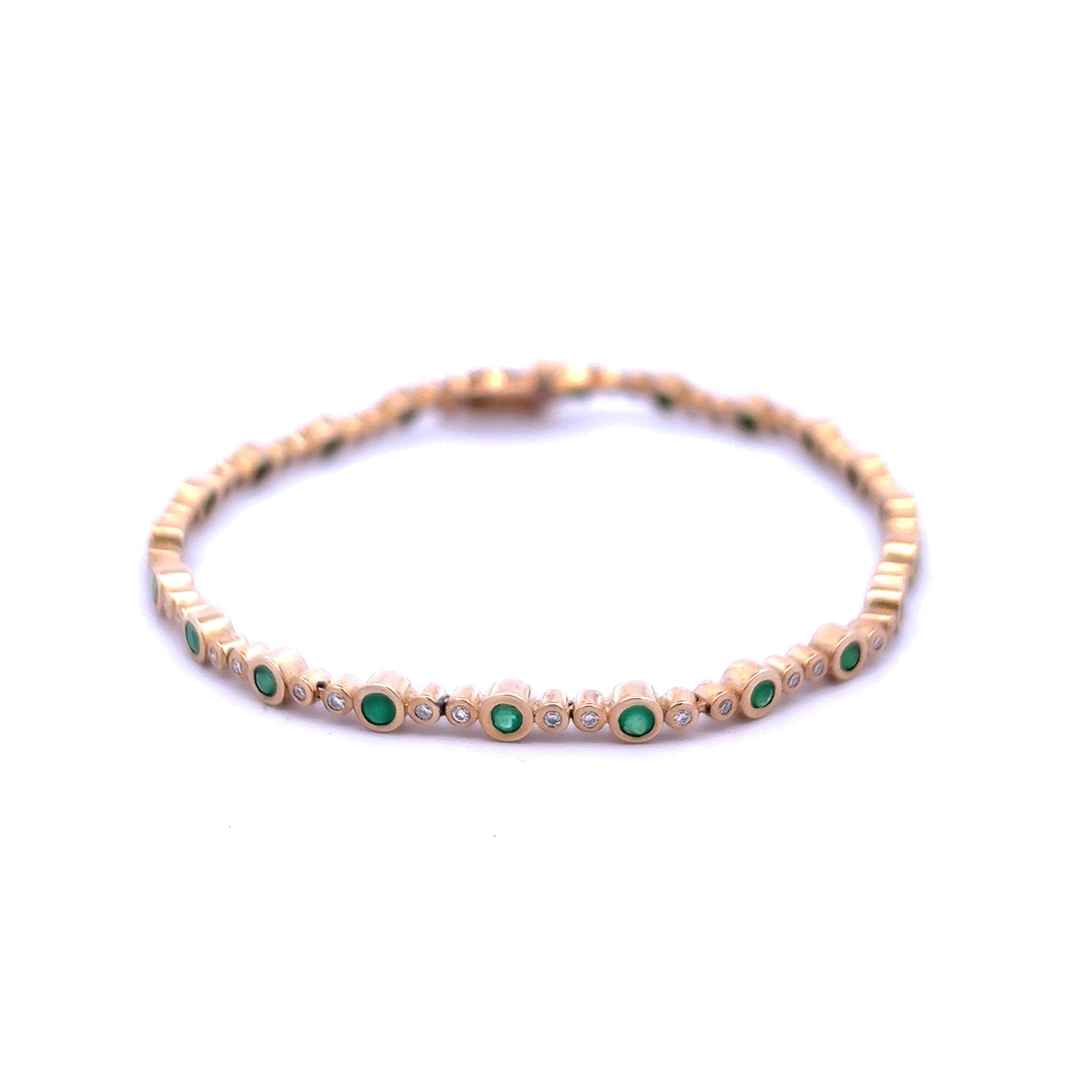 9ct Yellow Gold Emerald and Diamond Bracelet