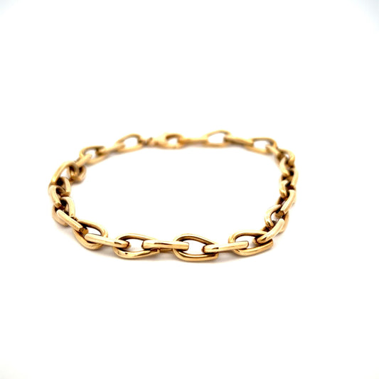 9ct Yellow Gold Solid Oval Bracelet