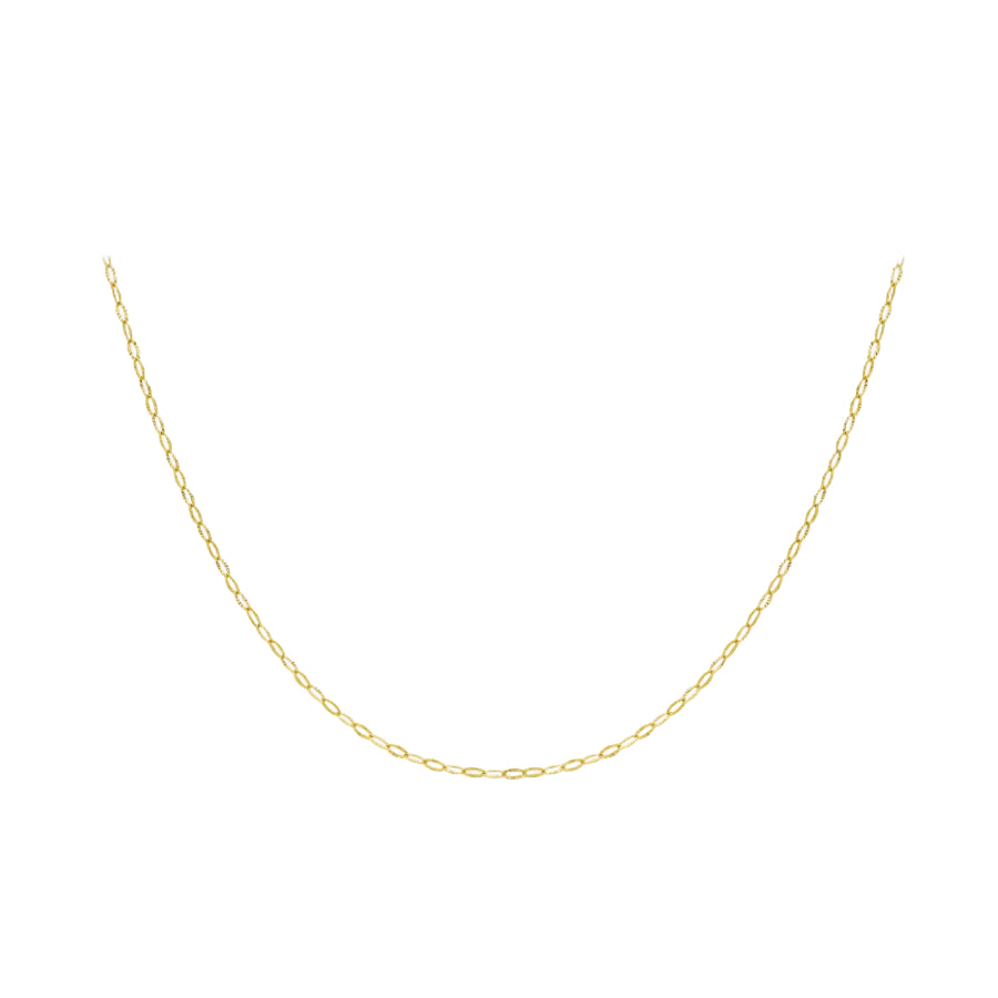 9ct Yellow Gold Diamond Cut Link Chain 18cm