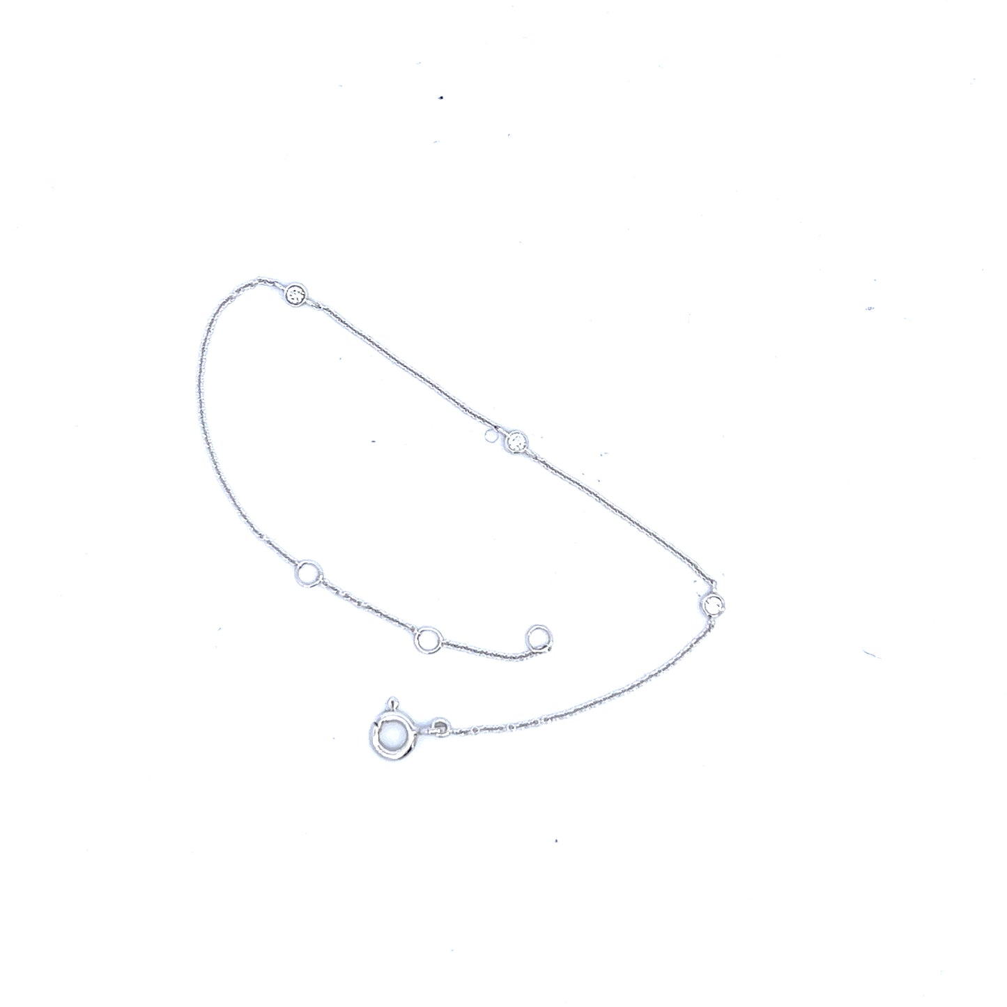 9ct White Gold Bracelet with Diamonds